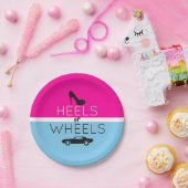 ヒールまたはホイール{Car}ブラック|ピンク|青の性別によるリビール ペーパープレート (パーティー)