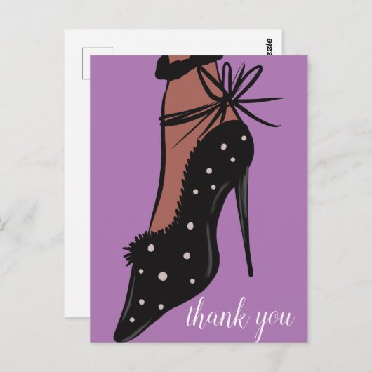 ヒールエレガント美しいファッショニスタBlogger Purple ポストカード (正面/裏面)