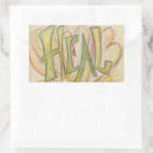 ヒールハートワードアート感動的デカールステッカー 長方形シール (バッグ)