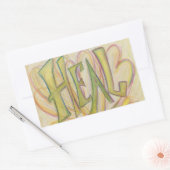 ヒールハートワードアート感動的デカールステッカー 長方形シール (封筒)