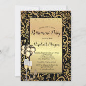 ヒール,バルーン,金ゴールド旋回リタイアメントパーティー 招待状 (正面)