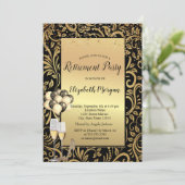 ヒール,バルーン,金ゴールド旋回リタイアメントパーティー 招待状 (スタンド正面)