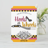 ヒール/ホイール{Car}ピンク&イエロージェンダーリビール 招待状 (スタンド正面)