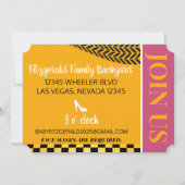 ヒール/ホイール{Car}ピンク&イエロージェンダーリビール 招待状 (裏面)