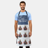 ヒーロおもしろいすごいキャットオールオーバープリントエプロン エプロン (着用した状態)
