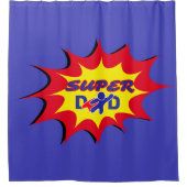 ヒーロすごいパパ漫画本父の日 シャワーカーテン (正面)