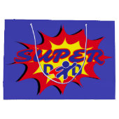 ヒーロすごいパパ漫画本父の日 ラージペーパーバッグ (裏面)