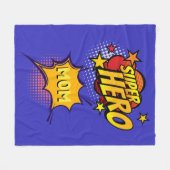 ヒーロすごいママ漫画ブックスタイル フリースブランケット (正面(横))