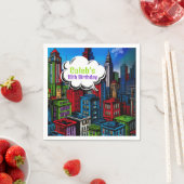 ヒーロすごい漫画ブックシティバースデーパーティー スタンダードカクテルナプキン (インサイチュ)