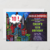 ヒーロすごい漫画ブックシティバースデーパーティー 招待状 (正面)