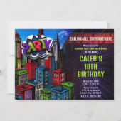 ヒーロすごい漫画ブックシティバースデーパーティー 招待状 (正面)