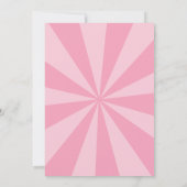 ヒーロすごい漫画ブックスタイルガール誕生日ピンク 招待状 (裏面)