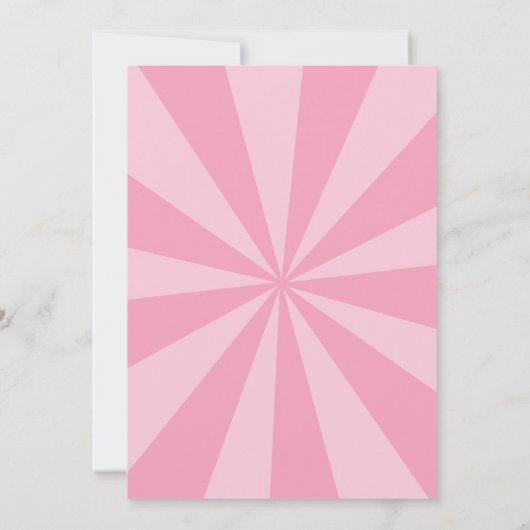 ヒーロすごい漫画ブックスタイルガール誕生日ピンク 招待状 (裏面)