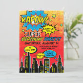 ヒーロすごい漫画ブック誕生日 招待状 (スタンド正面)