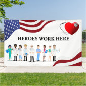 ヒーロカスタマイズーズはここで病院アイコン文字ビッグ 横断幕 (外側)