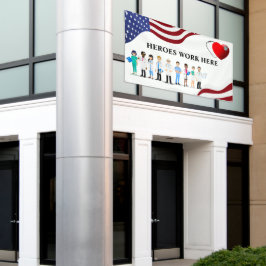 ヒーロカスタマイズーズはここで病院アイコン文字ビッグ 横断幕