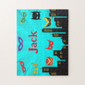 ヒーロパーソナライズされたーすごいチャイルドネームパズル ジグソーパズル (縦)