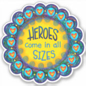 ヒーローおもしろいモダンイエローインスピリシティステッカー シール (正面)