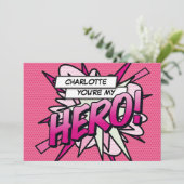 ヒーローおもしろいレトロ漫画ブックアポップ・アートのート 招待状 (スタンド正面)