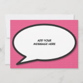 ヒーローおもしろいレトロ漫画ブックアポップ・アートのート 招待状 (裏面)