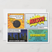 ヒーローすごいとヴィランの子供の誕生日パーティー 招待状 (正面)