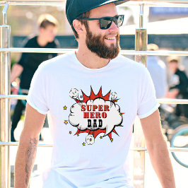 ヒーローすごいパパ漫画バブルおもしろい Tシャツ