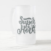 ヒーローすごいパパ フロストグラスビールジョッキ (正面左)