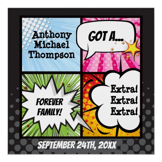 ヒーローすごい漫画ブックの採用、家族のギフト ポスター (正面)