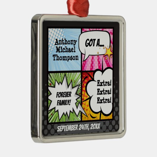 ヒーローすごい漫画ブックの採用、家族のギフト メタルオーナメント (右)