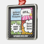 ヒーローすごい漫画ブックの採用、家族のギフト メタルオーナメント (左)