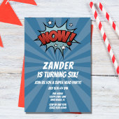 ヒーローすごい漫画ボーイ誕生日パーティーの招待 招待状