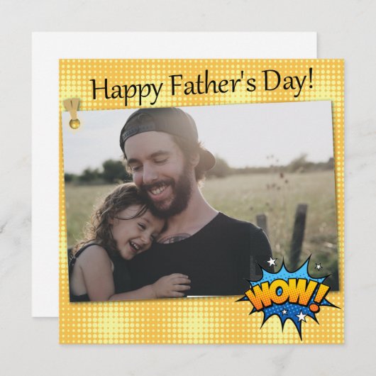 ヒーローすごい父の日Day自分の写真を追加 (正面/裏面)