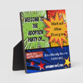 ヒーローすごい養子縁組パーティー歓迎サイン フォトプラーク (正面)