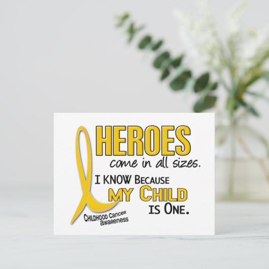 ヒーローすべてのサイズ1子供の子供の頃のがん ポストカード (スタンド正面)