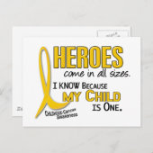 ヒーローすべてのサイズ1子供の子供の頃のがん ポストカード (正面/裏面)