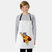 ヒーローとしてのモグラ エプロン (着用した状態)