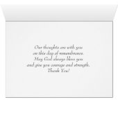 ヒーローの思い出し軍隊グリーティングカード (内部横(下))