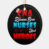 ヒーローの看護が必要なナースもCNAユーモア セラミックオーナメント (左)