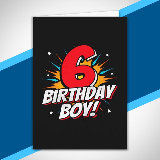 ヒーローの誕生日ボーイ - 6歳 - 誕生日6回目 カード
