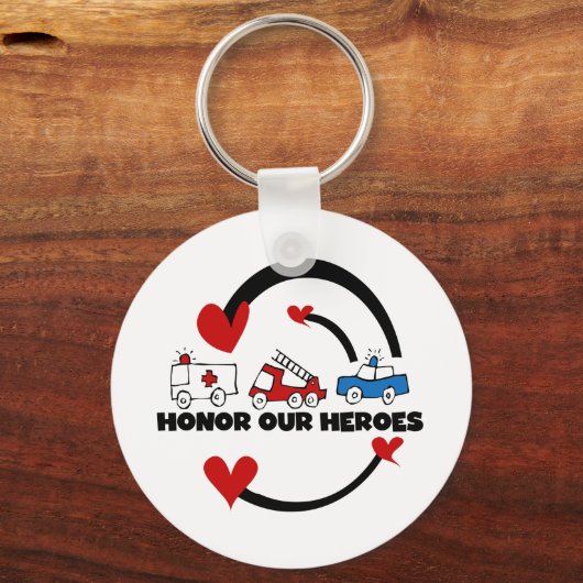 ヒーローのTシャツとギフトに敬意 キーホルダー (正面)