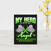 ヒーローは今の私の天使の腎臓病グリーンリボンG カード (黄色い花)