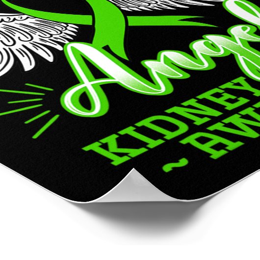 ヒーローは今の私の天使の腎臓病グリーンリボンG ポスター (角)