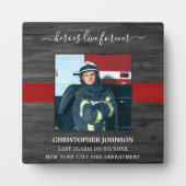 ヒーローは永遠に赤線の消防士記念に生きる フォトプラーク (正面)