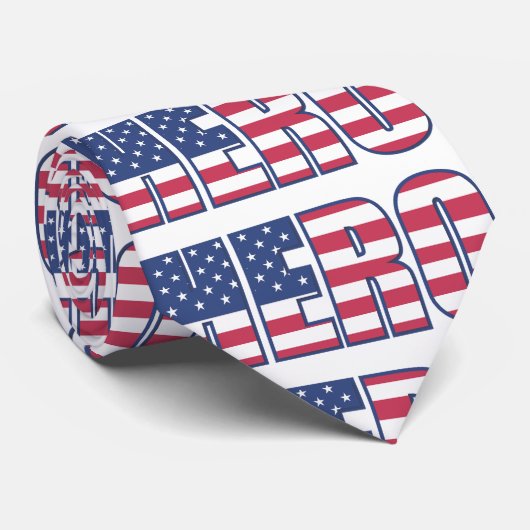 ヒーローアメリカン国旗のスターストライプ赤白青 ネクタイ (ロール)