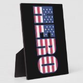 ヒーローアメリカン国旗のスターストライプ赤白青 フォトプラーク (側面)