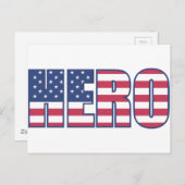 ヒーローアメリカン国旗のスターストライプ赤白青 ポストカード (正面/裏面)
