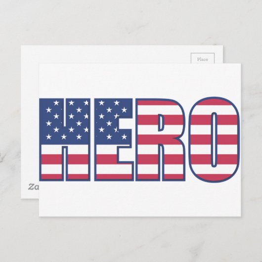 ヒーローアメリカン国旗のスターストライプ赤白青 ポストカード (正面/裏面)