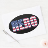 ヒーローアメリカン国旗のスターストライプ赤白青 楕円形シール (封筒)
