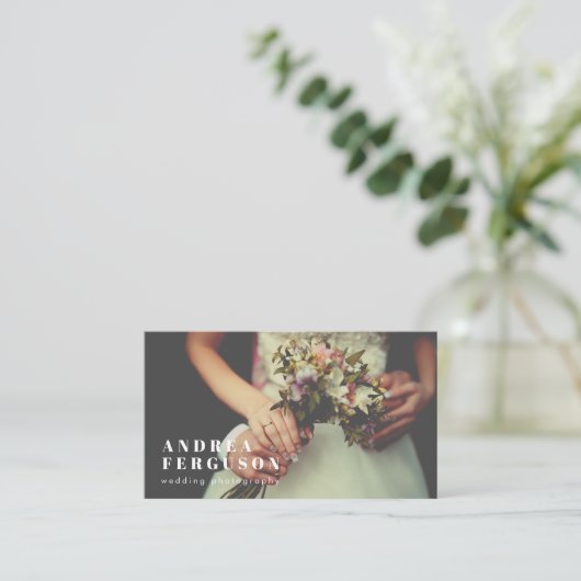 ヒーローイメージフォトグラファー離れの重ね合わせ 名刺 (スタンド正面)