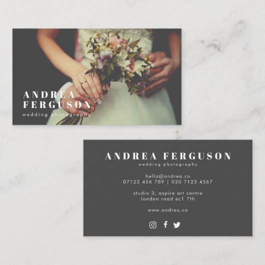 ヒーローイメージフォトグラファー離れの重ね合わせ 名刺 (正面/裏面)